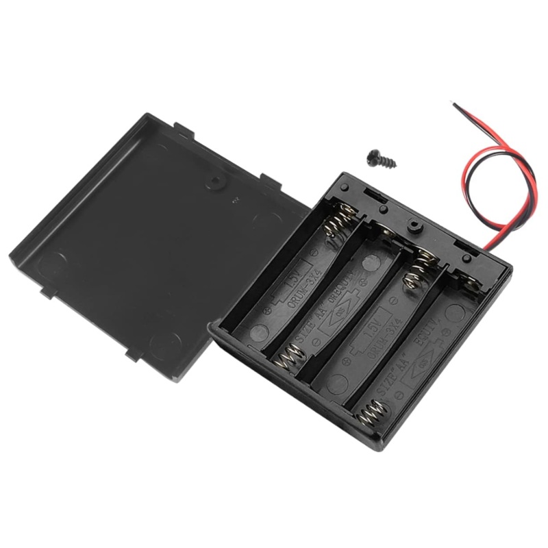 Box Case for 3AA 4 Cell Battery Storage Holder with Switch and Cover