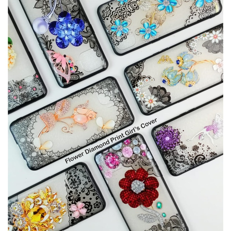 Flower Diamond Print Case Case For Vivo Y91